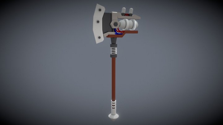 Low Poly Axe Sci-fi 3D Model