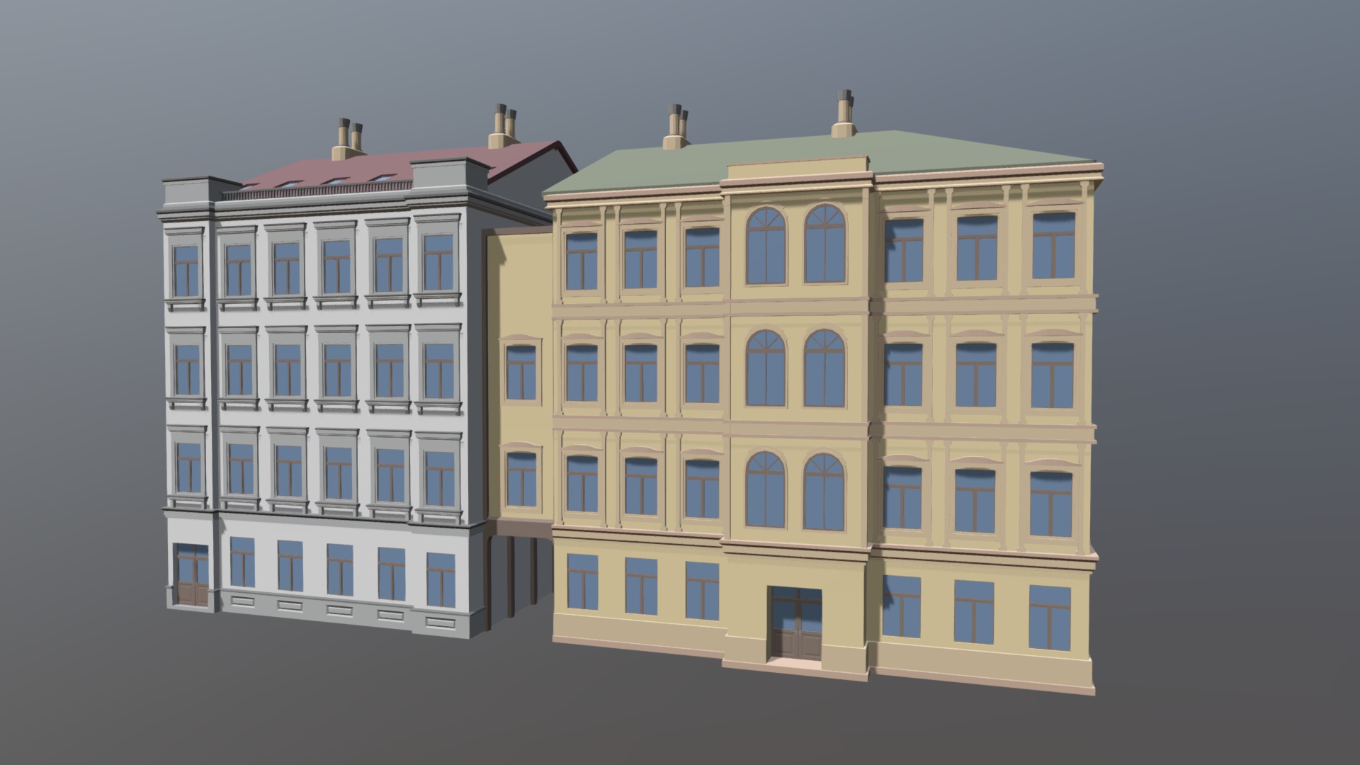 3D model Office building - This is a 3D model of the Office building. The 3D model is about a few buildings with windows.