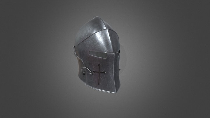 Visored Barbute Helmet 3D Model