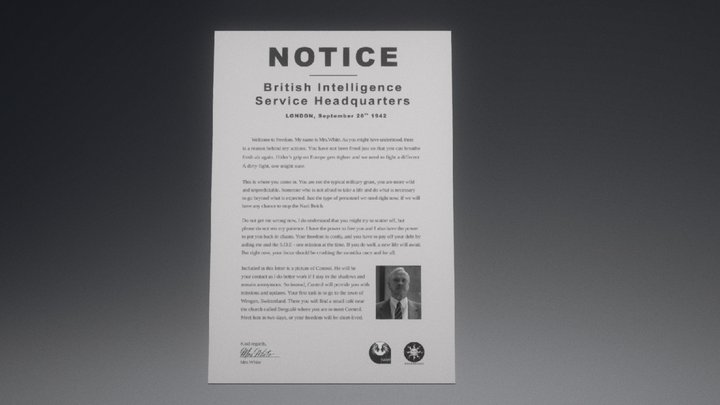 RAID: World War II Care Package Notice Paper 3D Model