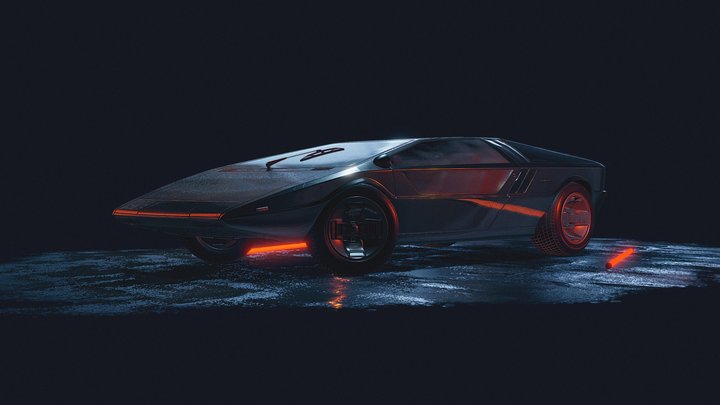 Maserati Boomerang Scene 3D Model