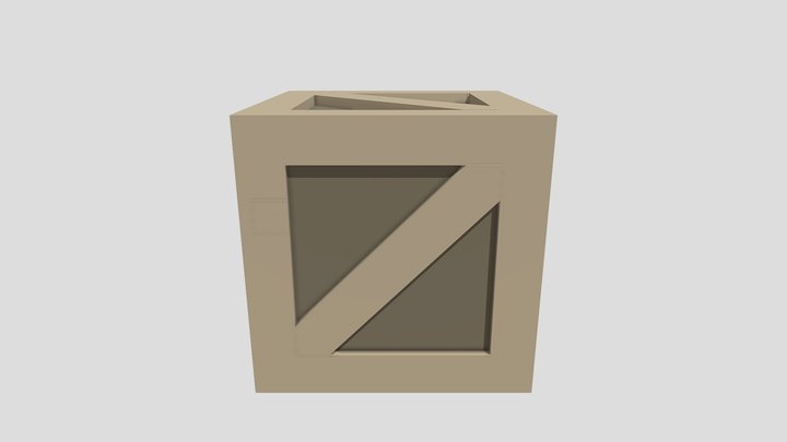 Low Polly Crate 3D Model