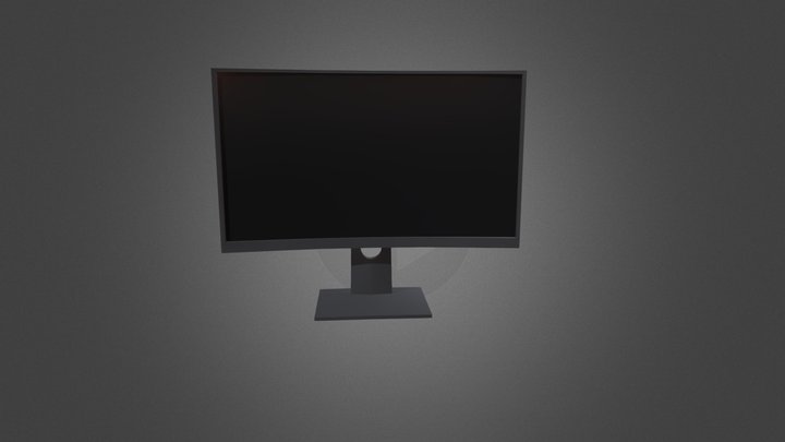 Curved Computer Screen 3D Model