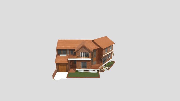 Two-story brick family house. – Modèle 3D gratuit STL