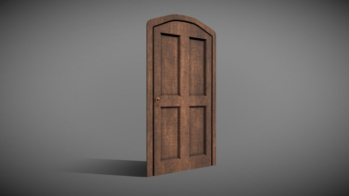 Arkham Detective - Modular Wood Wall Door 3D Model