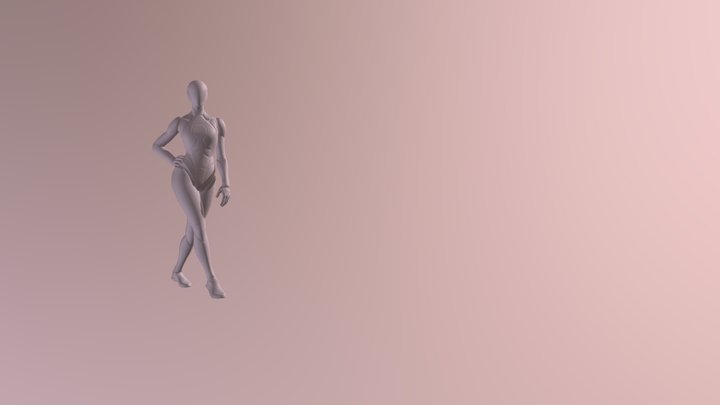 Girl Walk&Run Anims 3D Model