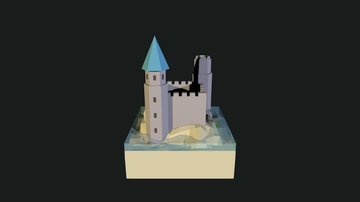 Low Poly Castle 3D Model