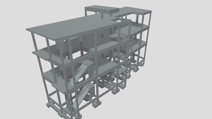 Edifício misto, comercial e industrial 3D Model