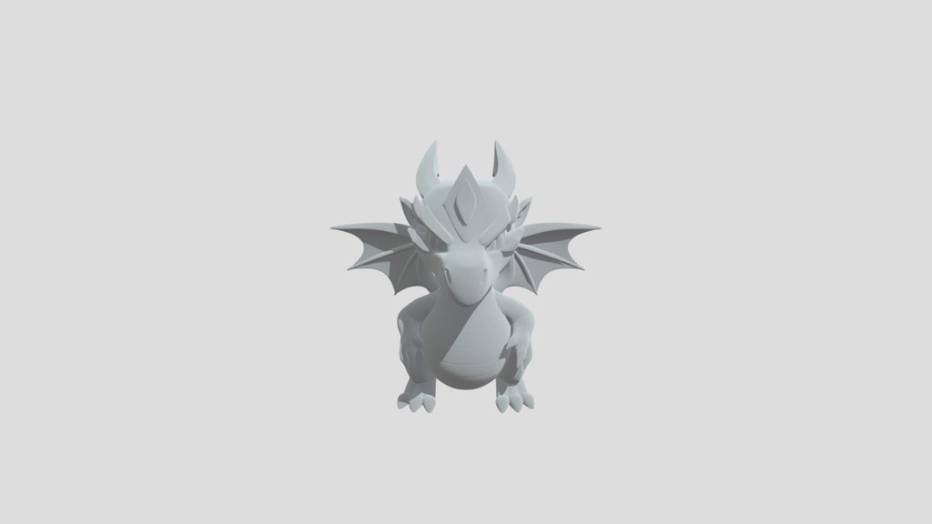 A clean chibi dragon flying in a relaxed pose.
