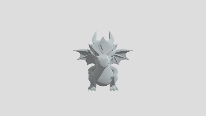 A clean chibi dragon flying in a relaxed pose.
