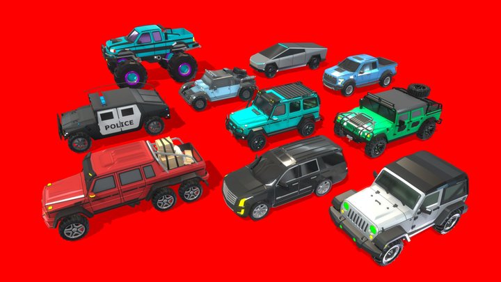 SUVs Pack - Low Poly 3D Model