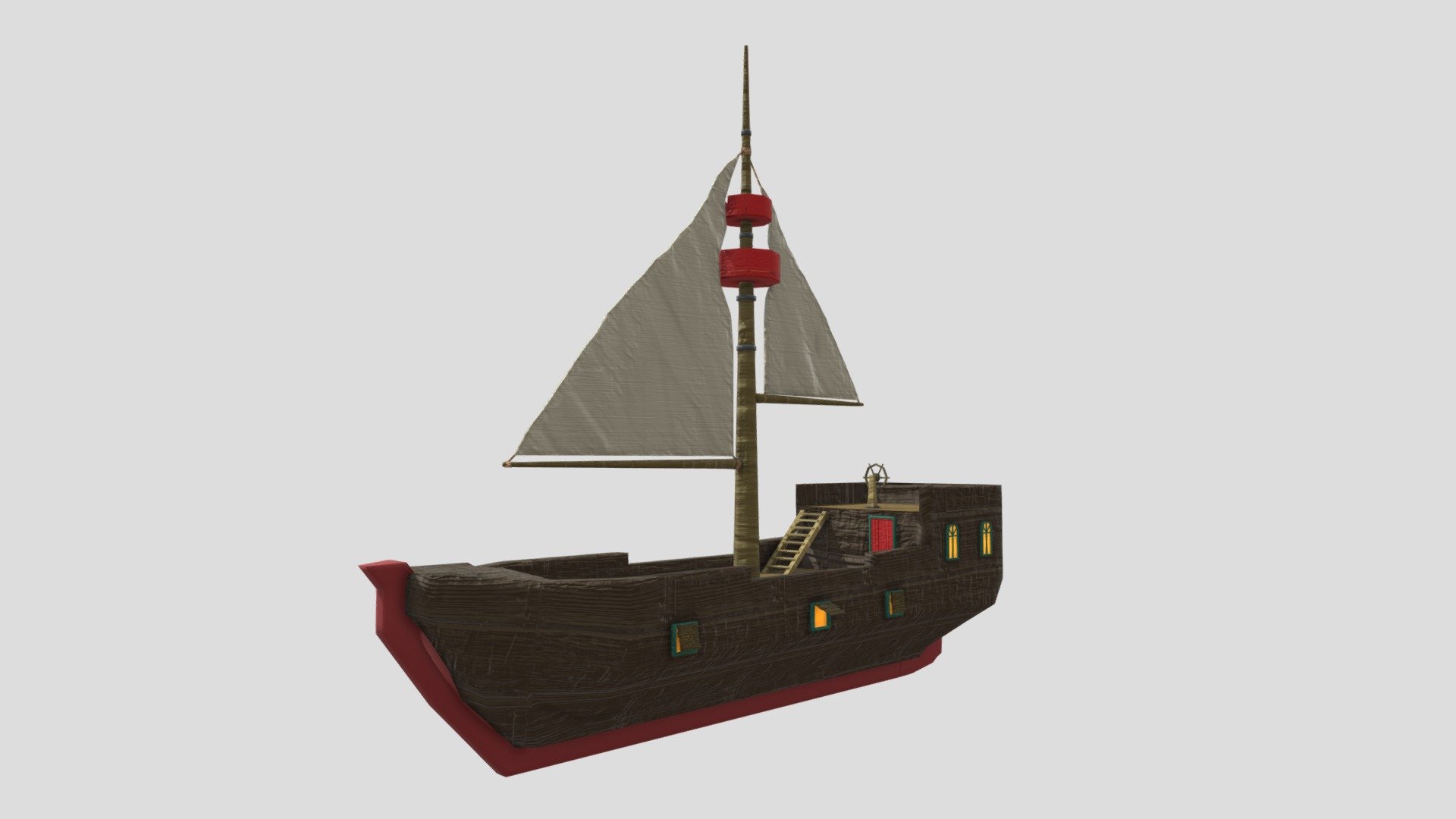 Pirate ship, red team