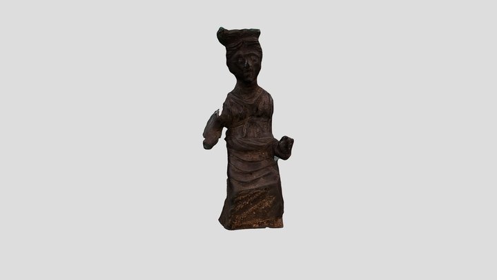Bronze seated goddess statuette_My first work 3D Model