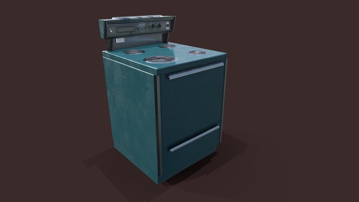 1957 GE Automatic Electric Stove 3D Model