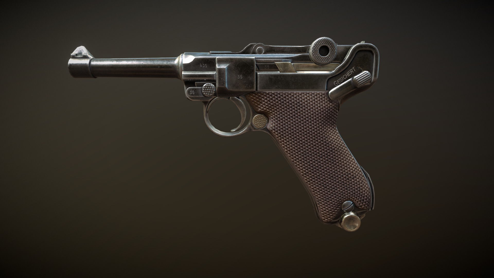 Luger P08 (Parabellum) WWII pistol - 3D model by Grigorii Ischenko ...