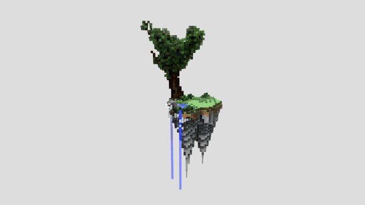 Floating Island Minecraft 3D Model