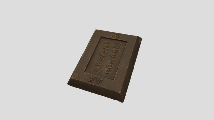 Silver Ingot with Latin Engraving 3D Model