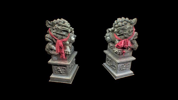 嶺頭喦土地公廟_石獅子 / Shilin Qingtiangang_Lion statue 3D Model