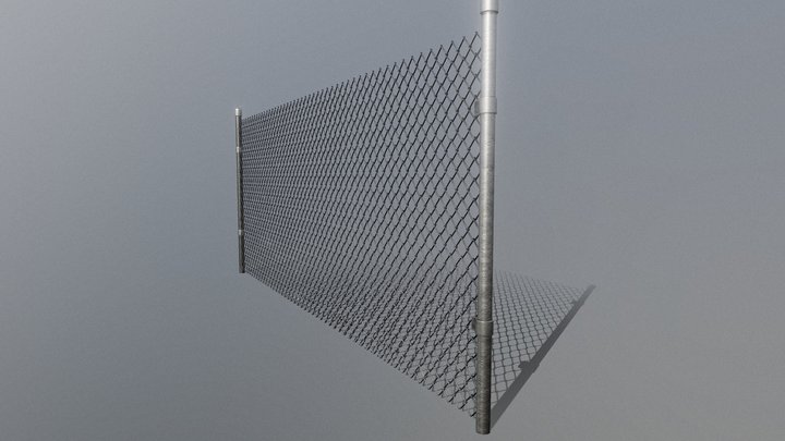 Chain Link Fence High Poly Version 3D Model