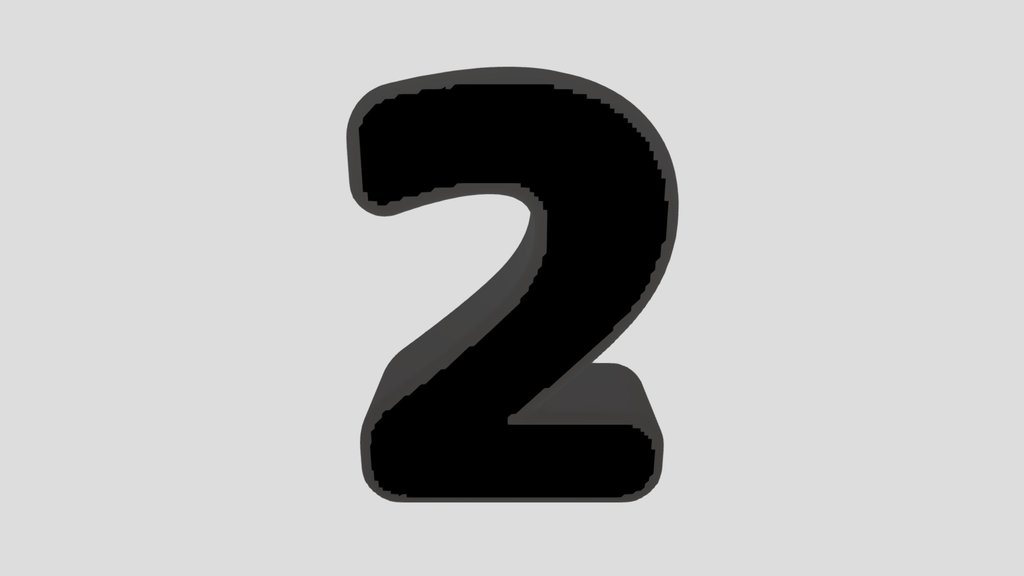 2 Number Numeric Stone Carved