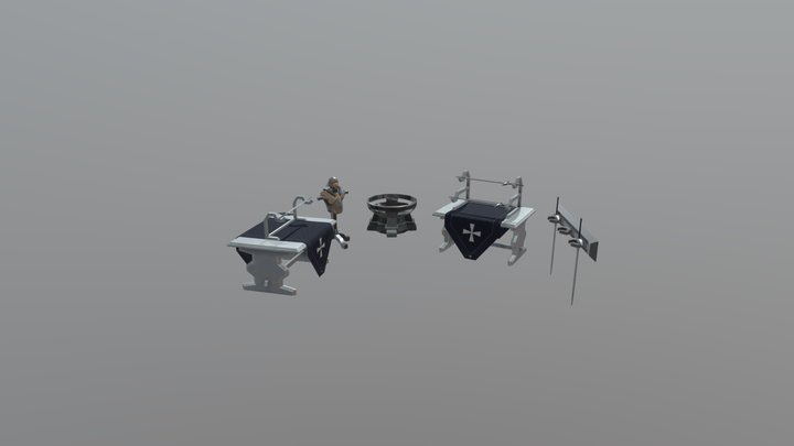 Medieval Sci Fi Armoury Props 3D Model