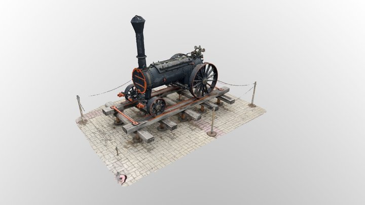 Steam Locomotive - Thessaloniki Railway Station 3D Model
