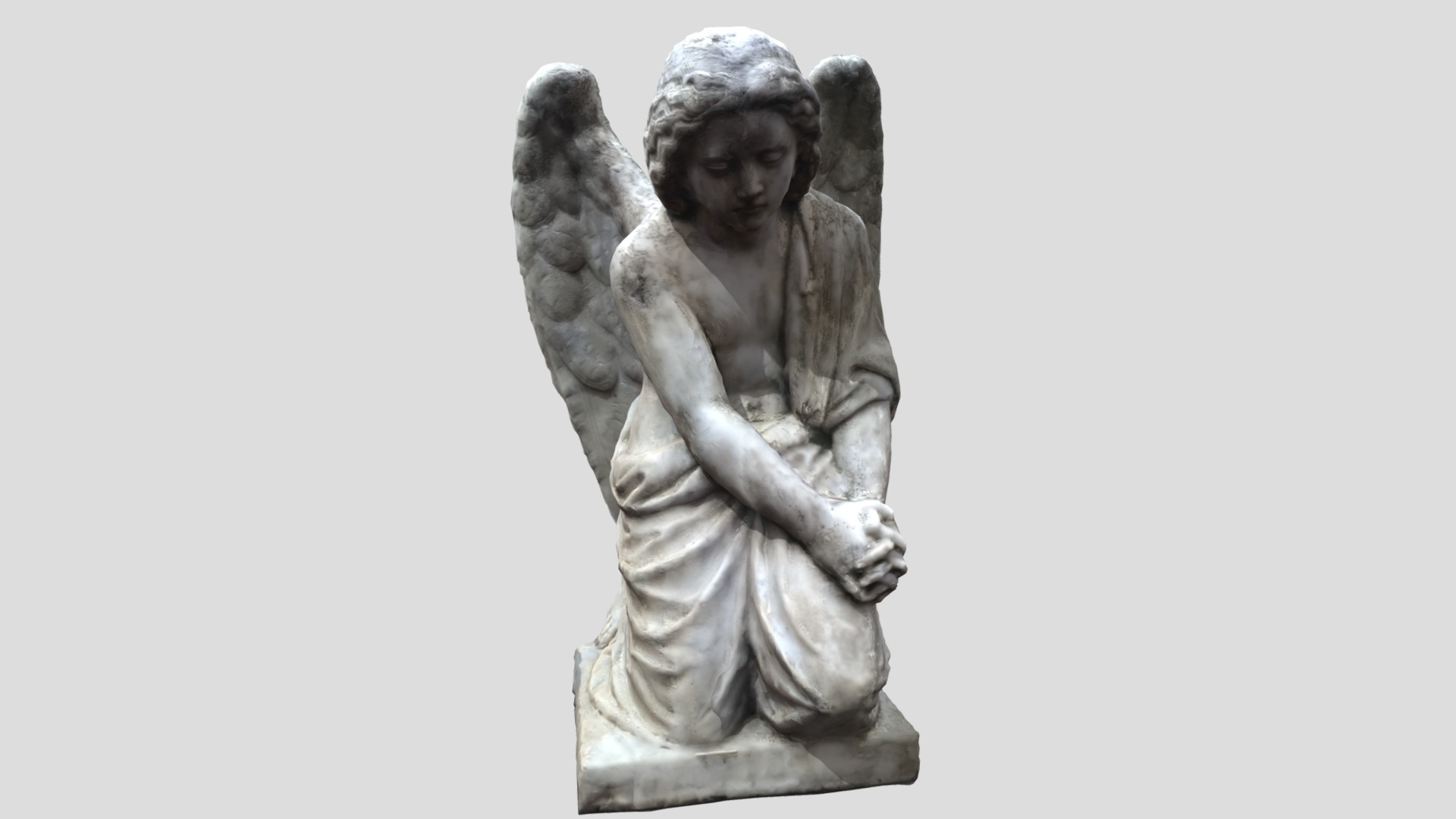 3D model Angel Statue Kneeling 30k - This is a 3D model of the Angel Statue Kneeling 30k. The 3D model is about a statue of a person.