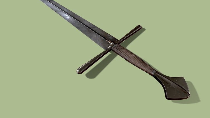 Hand-and-Half Sword 3D Model