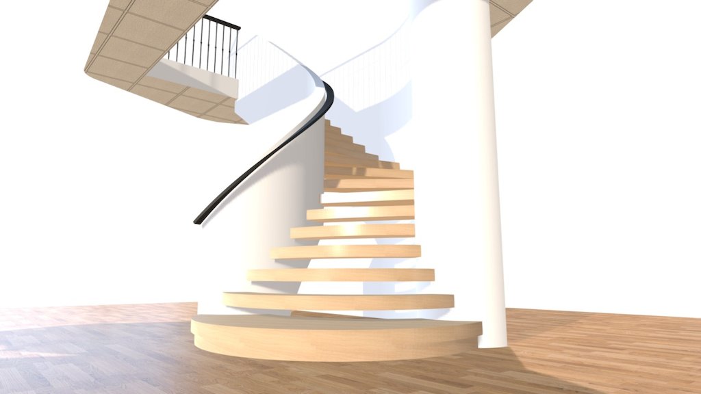 Curved Stair In Wall No Risers