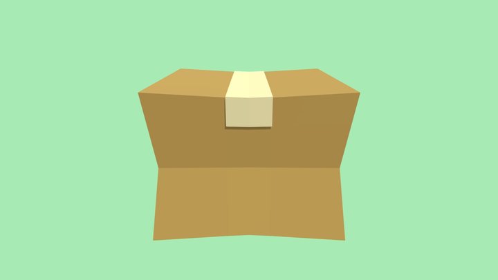 Cardbord Box Low-poly 3D Model