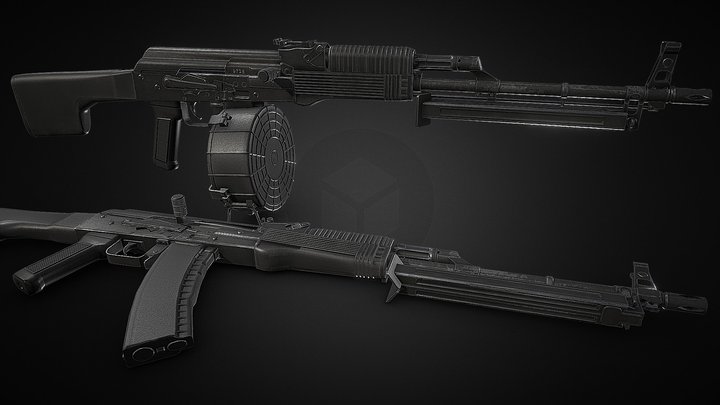 RPK74M Light Machine Gun 3D Model