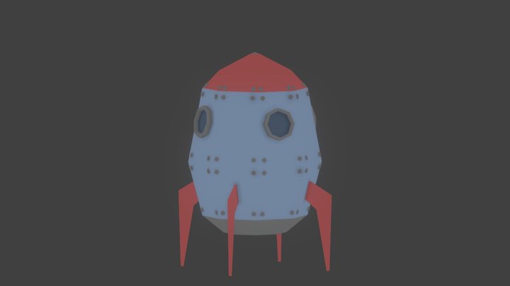 Moon Rocket 3D Model