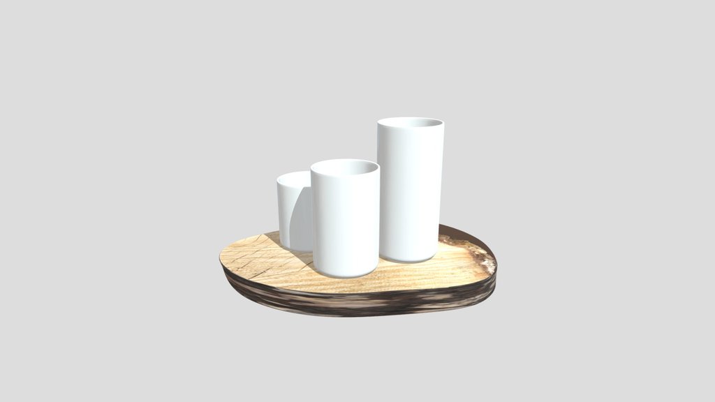 Wooden Tree Disc With Candles Deco Element