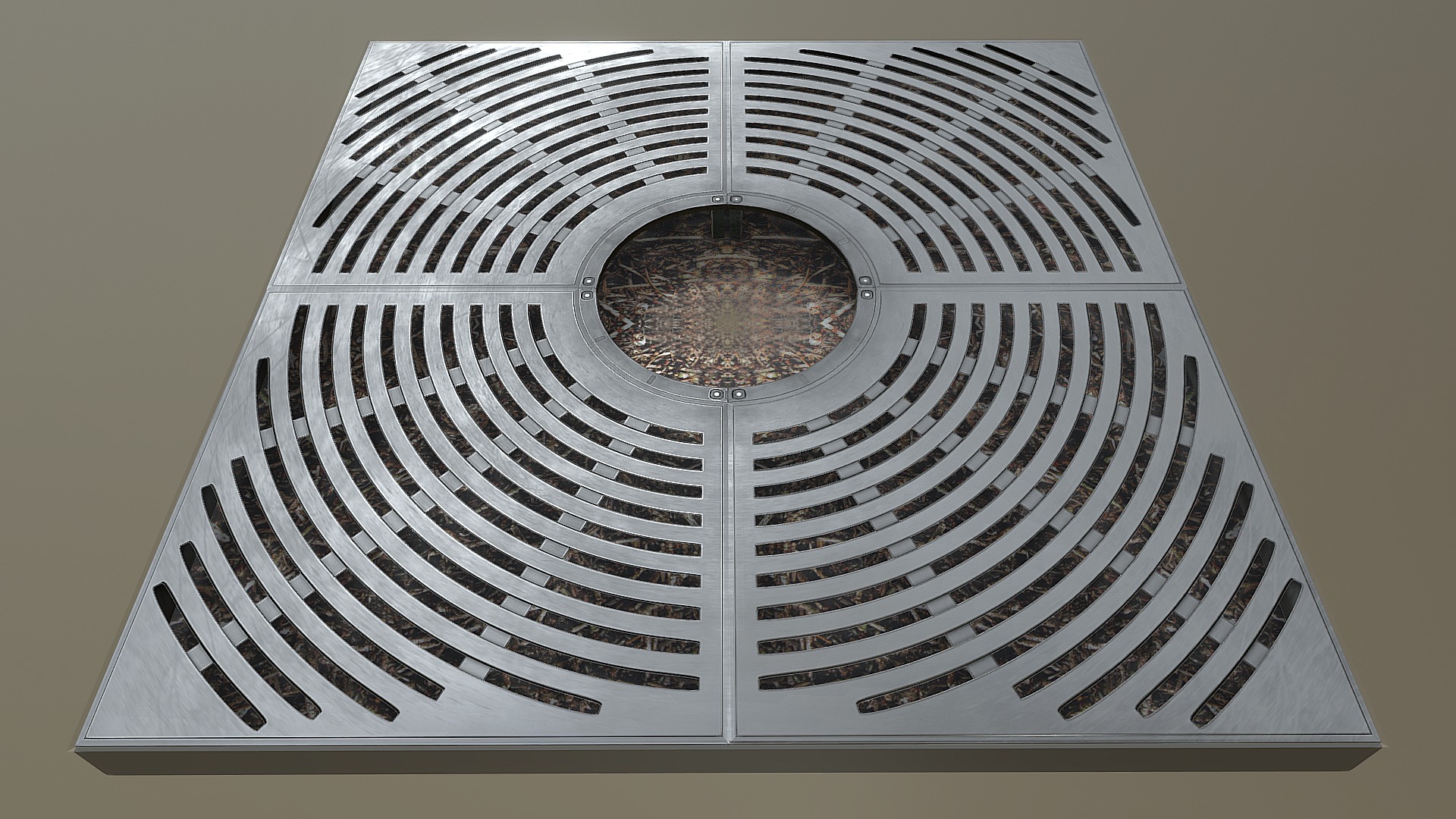 3D model Tree Ground Grill ( Version 1 ) Low-Poly - This is a 3D model of the Tree Ground Grill ( Version 1 ) Low-Poly. The 3D model is about a circular object with a hole in it.