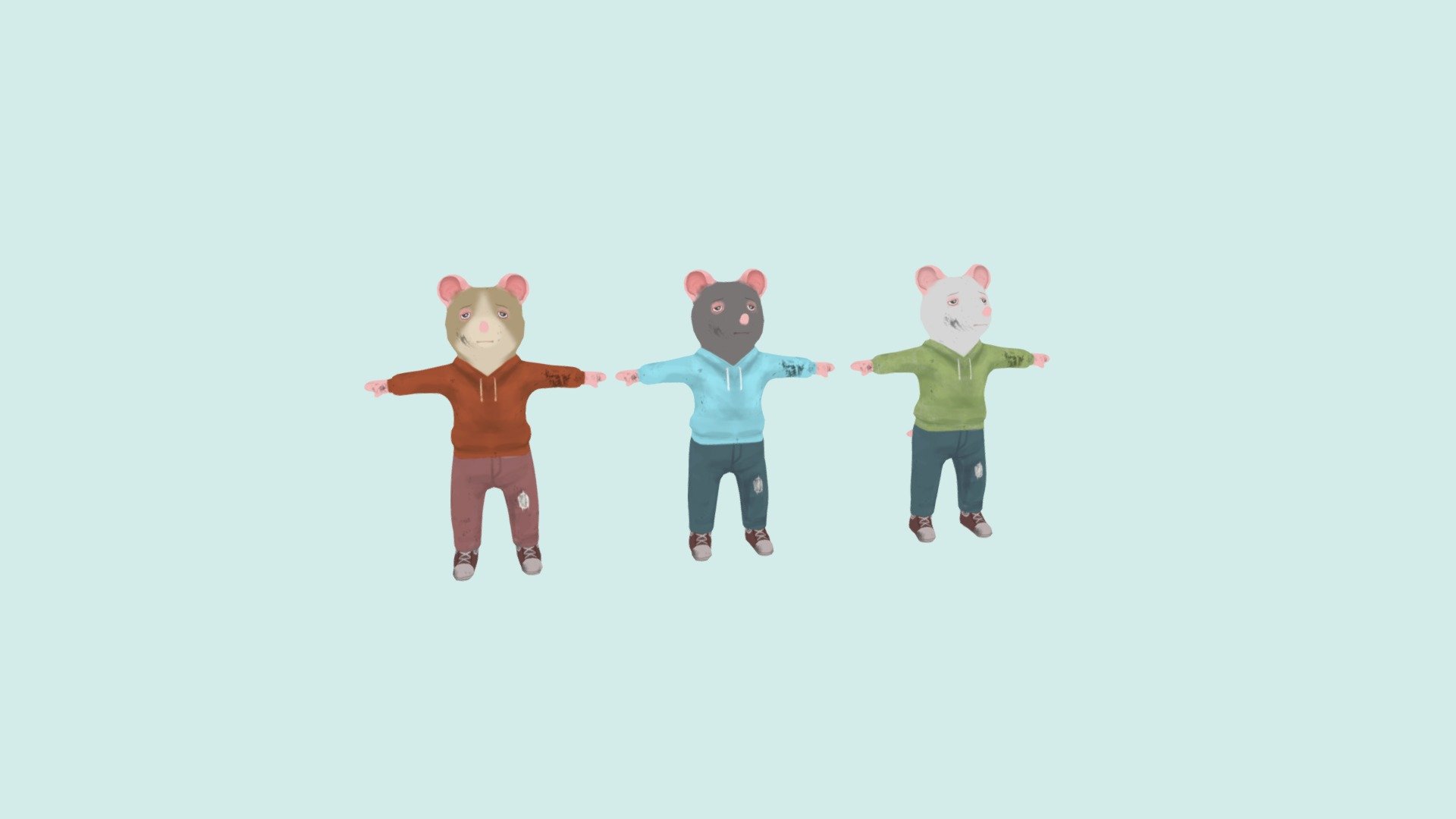 Rat 3 Color variatons