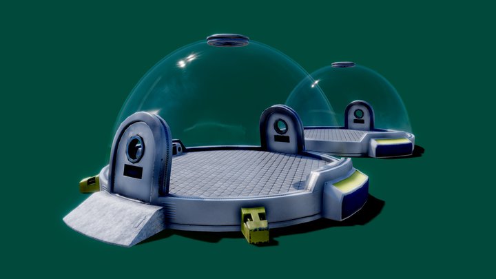 Bubble Glass Arena/House Game Asset 3D Model