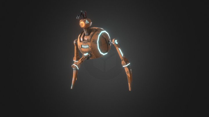 SciFi Robot Bomber Enemy Elements Video Game 3D Model