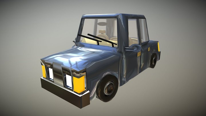 Low Poly Cartoon Vehicle 3D Model