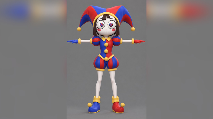 Pomni (Amazing Digital Circus) T-Pose 3D Model