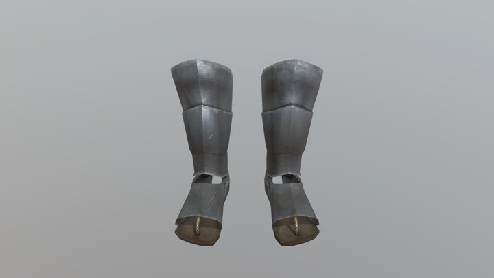 Samurai Shin Guards (Final), Unfinished texture 3D Model