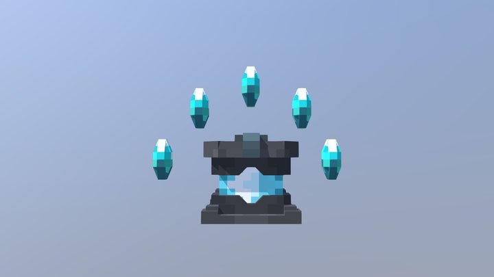 Space Chest & Gems! 3D Model