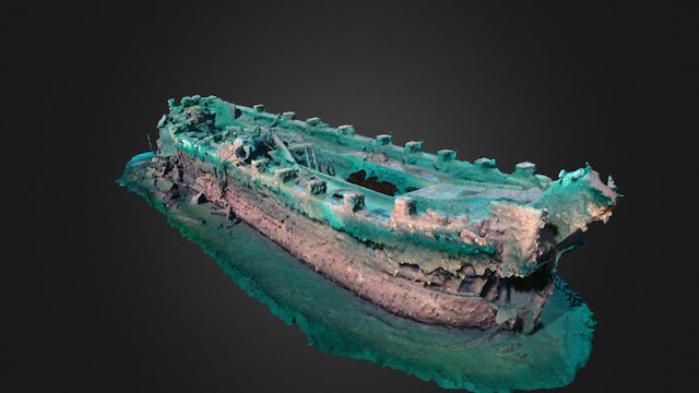 Underwater: Wreck of Salvage Barge YC-21 3D Model