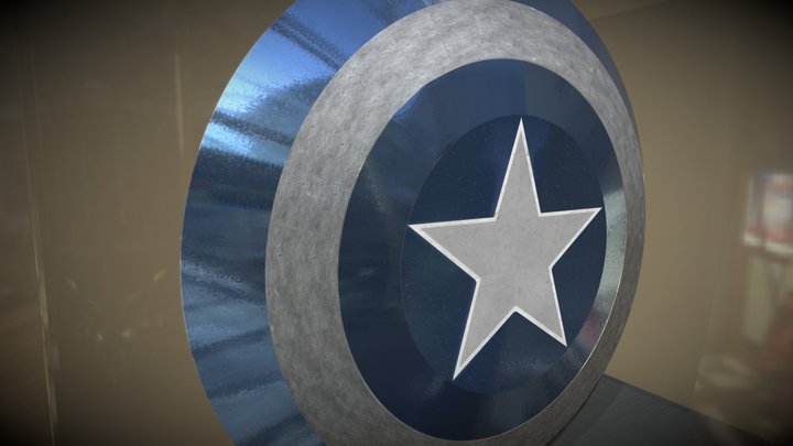 Escudo-Captain America Blue 3D Model