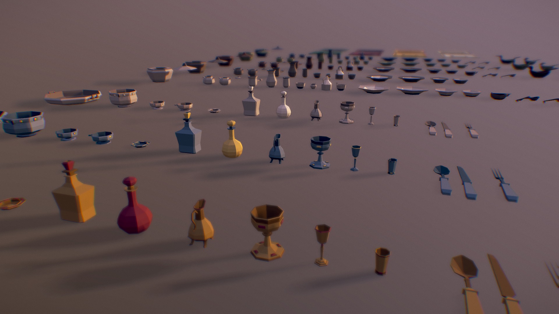 3D model Dishes ( Low Poly ) - This is a 3D model of the Dishes ( Low Poly ). The 3D model is about a board game with pieces.