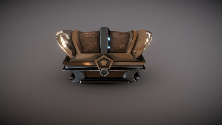 Stylized Chest High Poly 3D Model
