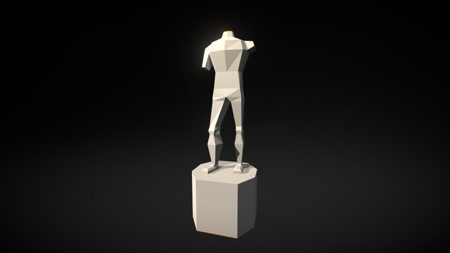 Low-Poly Statue 3D Model