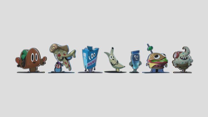 Fortnite Party Royale Cutouts 3D Model
