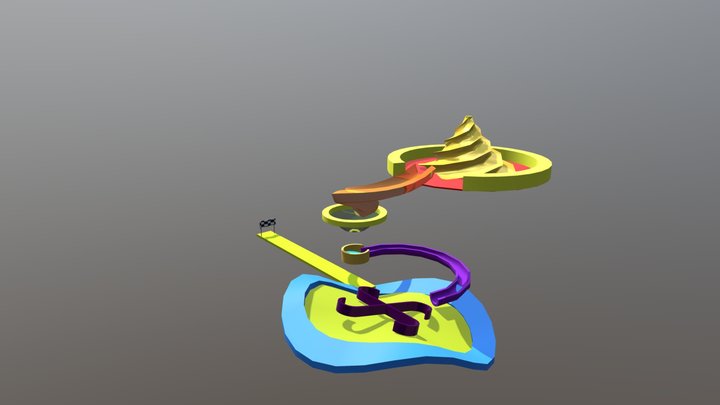 Marble Madness Track 3D Model