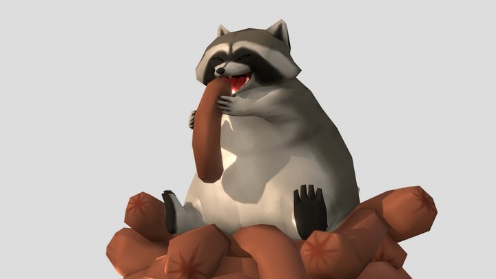 Sausage Raccoon 3D Model