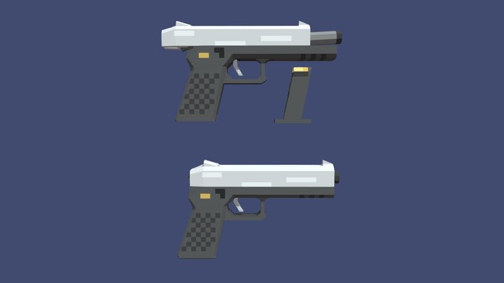 Pixel pistol 3D Model